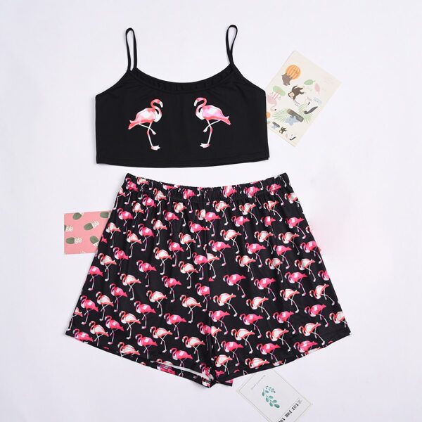

Plus Flamingo Print Cami PJ Set, Multicolor