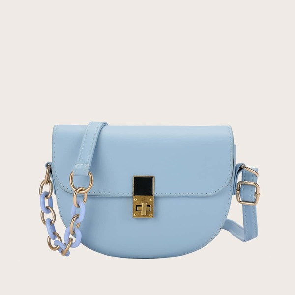 

Twist Lock Chain Saddle Bag, Blue
