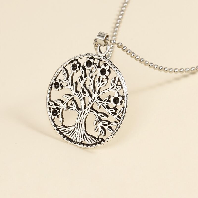 

Hollow Tree Pendant Necklace, Silver