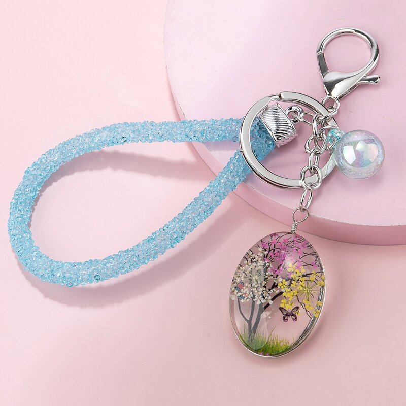 

Clear Drop Keychain, Baby blue