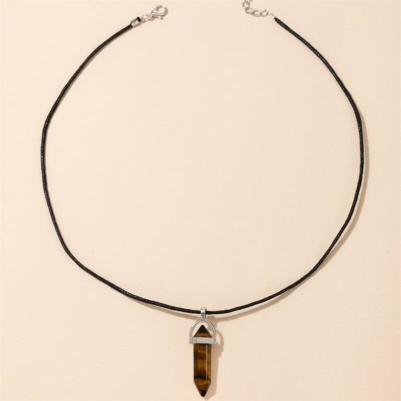 

Crystal Pendant Necklace, Brown