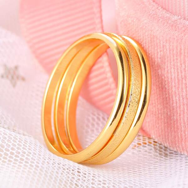 

3pcs Simple Ring, Gold