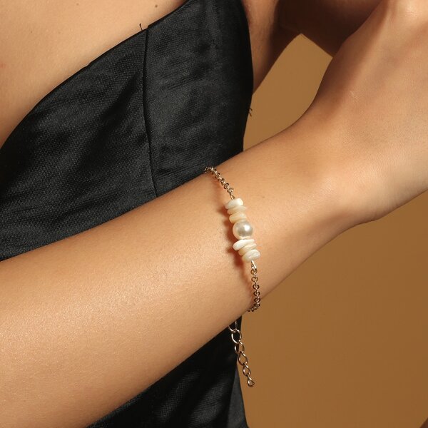 

Faux Pearl Decor Bracelet, Multicolor