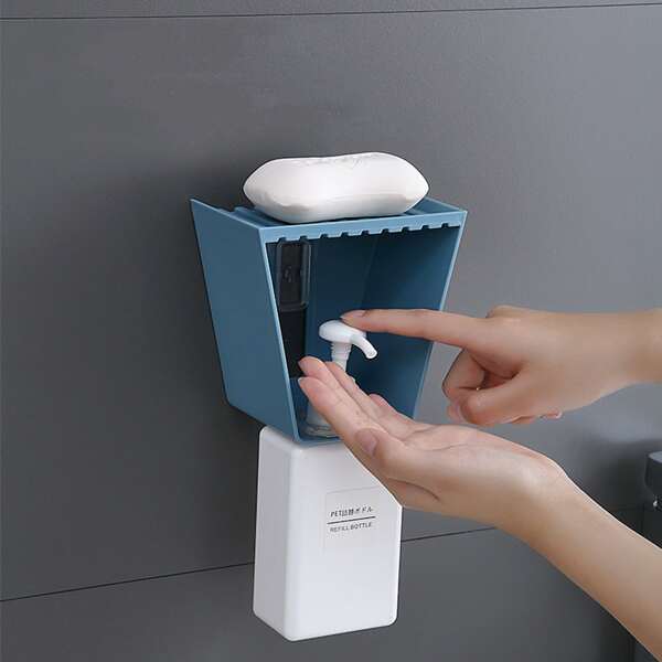 

1pc Wall Mounted Shampoo Holder, Blue
