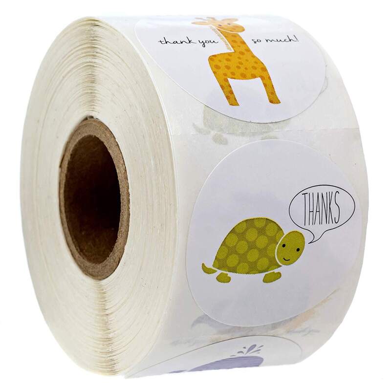 

1roll Cartoon Animal Print Sticker, Multicolor