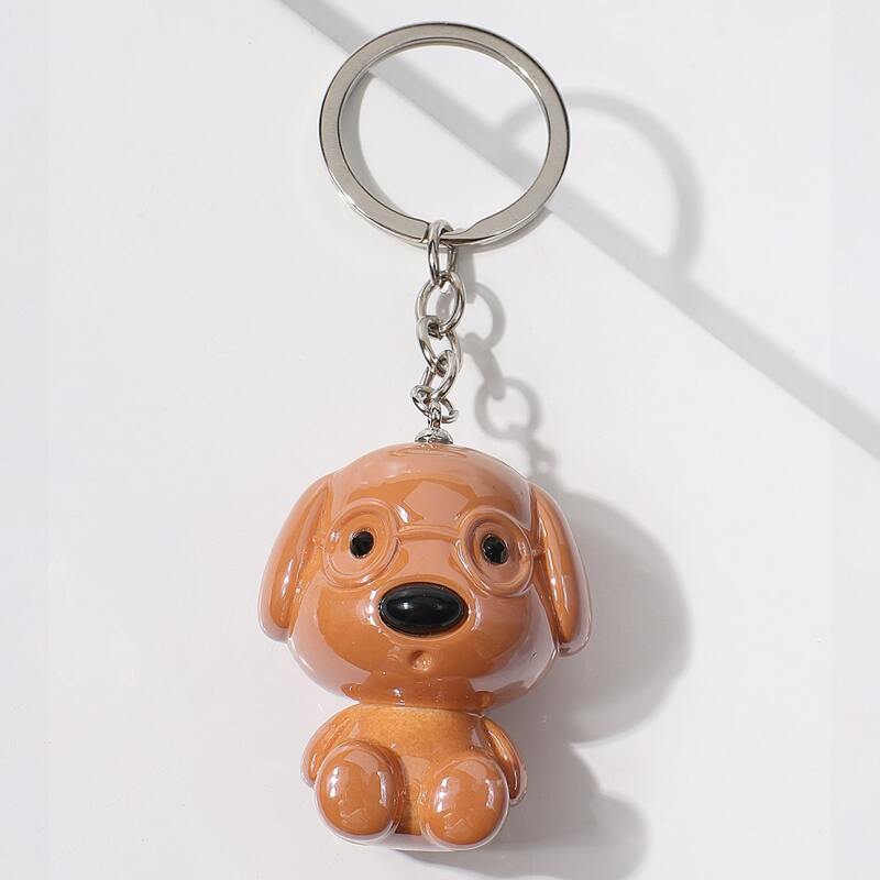 

Cartoon Dog Keychain, Brown