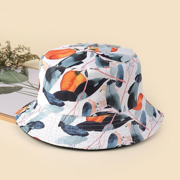 

Leaf Print Bucket Hat, Multicolor