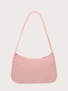 DareSee Túi đeo vai màu trơn thời trang, thích hợp cho lễ hội âm nhạc, phong cách Y2K, mùa tựu trường, quà tặng mùa thu đông. - Hồng - Xem 8