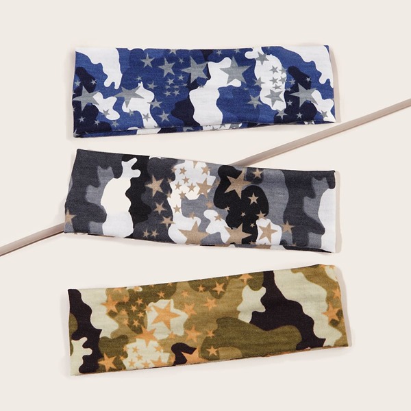 

3pcs Star Pattern Hair Band, Multicolor