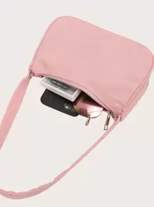 DareSee Túi đeo vai màu trơn thời trang, thích hợp cho lễ hội âm nhạc, phong cách Y2K, mùa tựu trường, quà tặng mùa thu đông. - Hồng - Xem 10