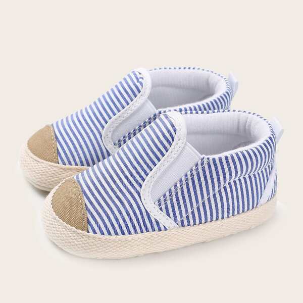 

Baby Boy Striped Slip On Sneakers, Baby blue