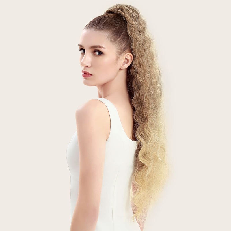 

Ombre Long Curly Ponytail Hair Extension, Multicolor