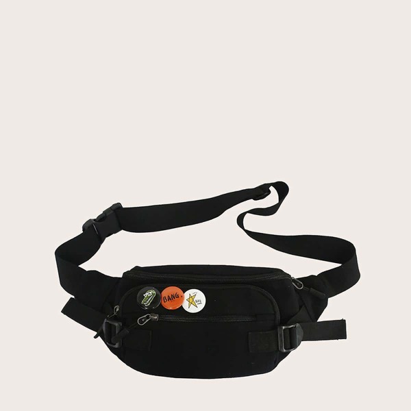 

Zip Front Fanny Bag, Black