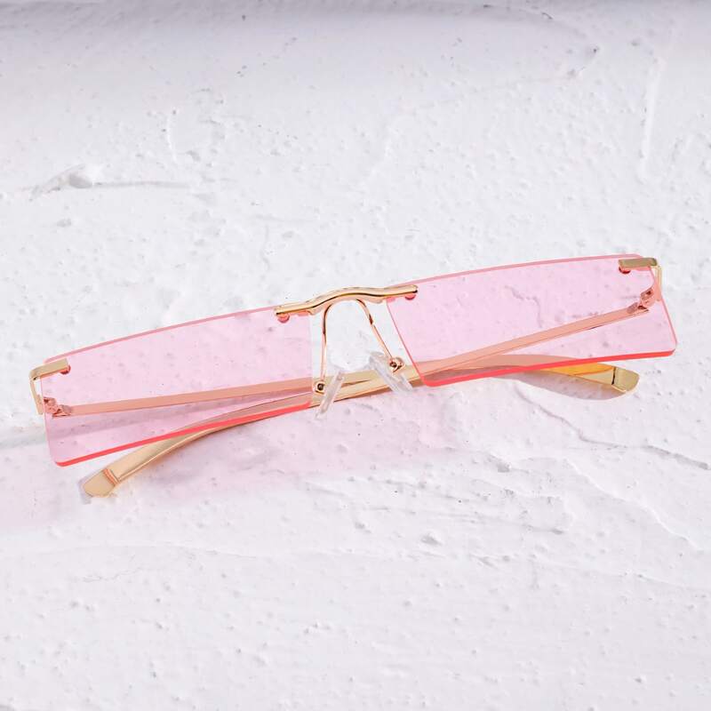 

Tinted Lens Rimless Square Sunglasses