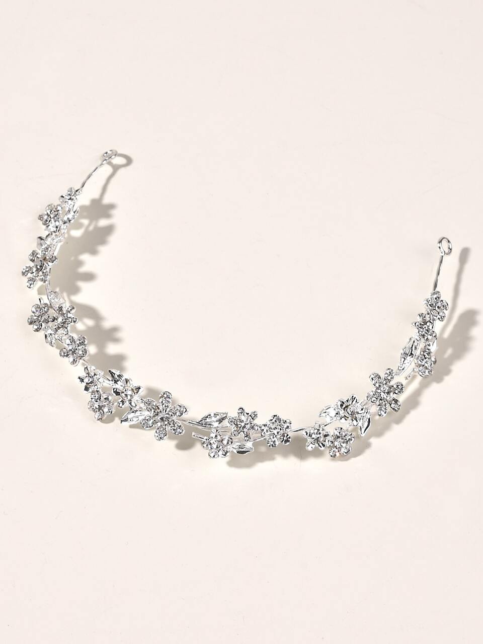 1pc Bride's Alloy Electroplated Shiny Golden Rhinestone Flower Headband Hair Accessory Valentine's Day Accessories,Wedding Hair Accessories