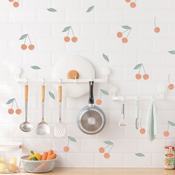

Cherry Print Wall Sticker, Multicolor