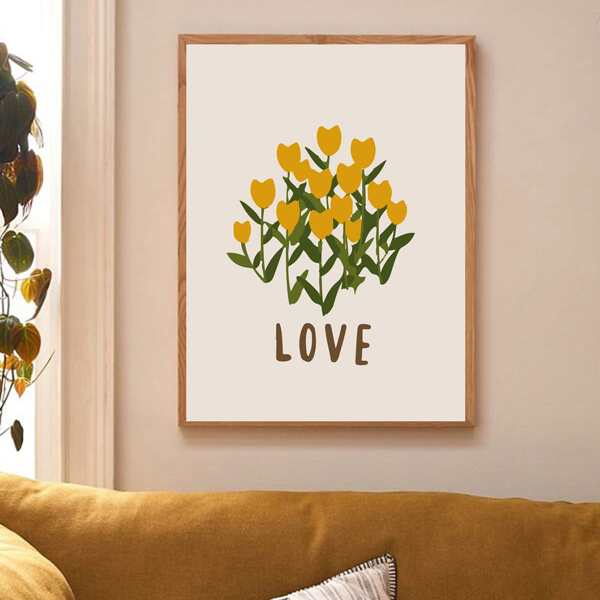 

Flower Print Unframed Painting, Multicolor