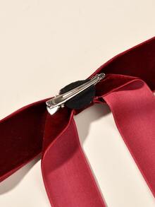 Nơ kẹp tóc - Màu Đỏ Sâu - Xem 3