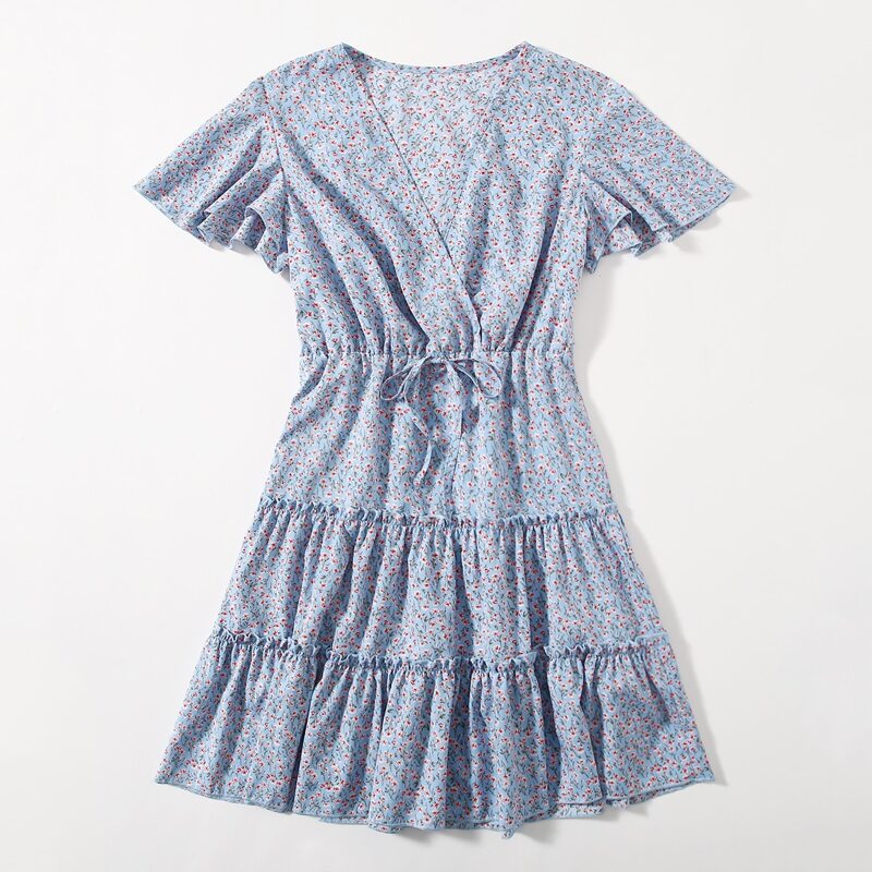 

Ditsy Floral Layered Dress, Blue