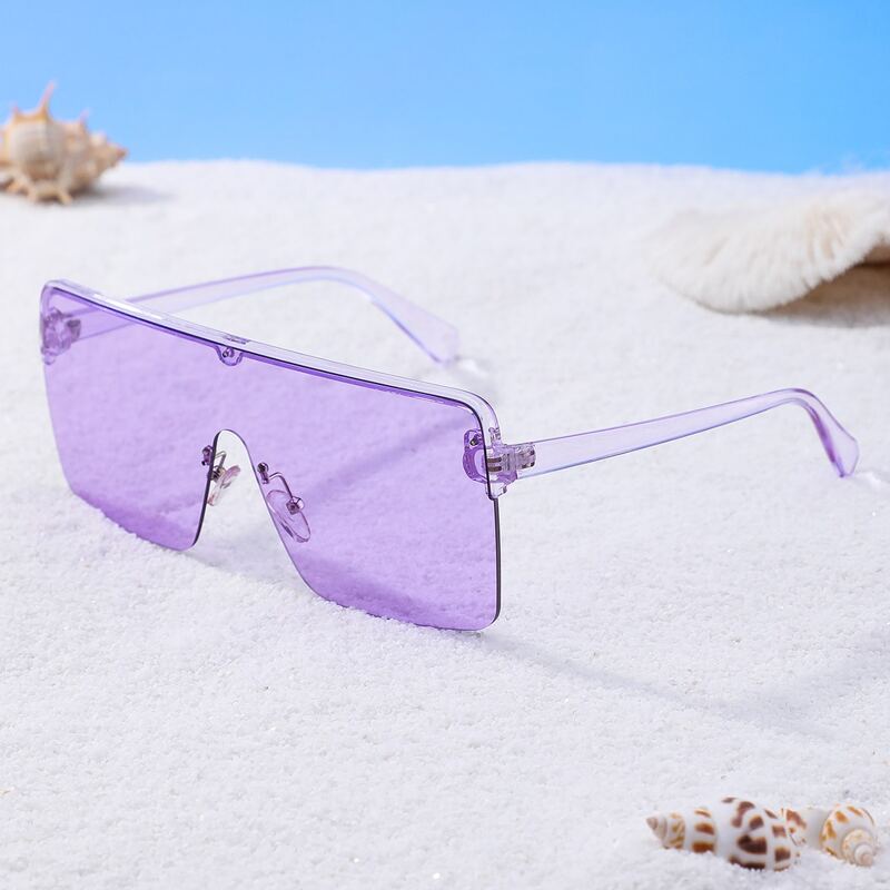 

Tinted Lens Rimless Shield Sunglasses
