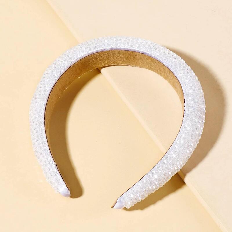 

Rhinestone Studded Headband, White