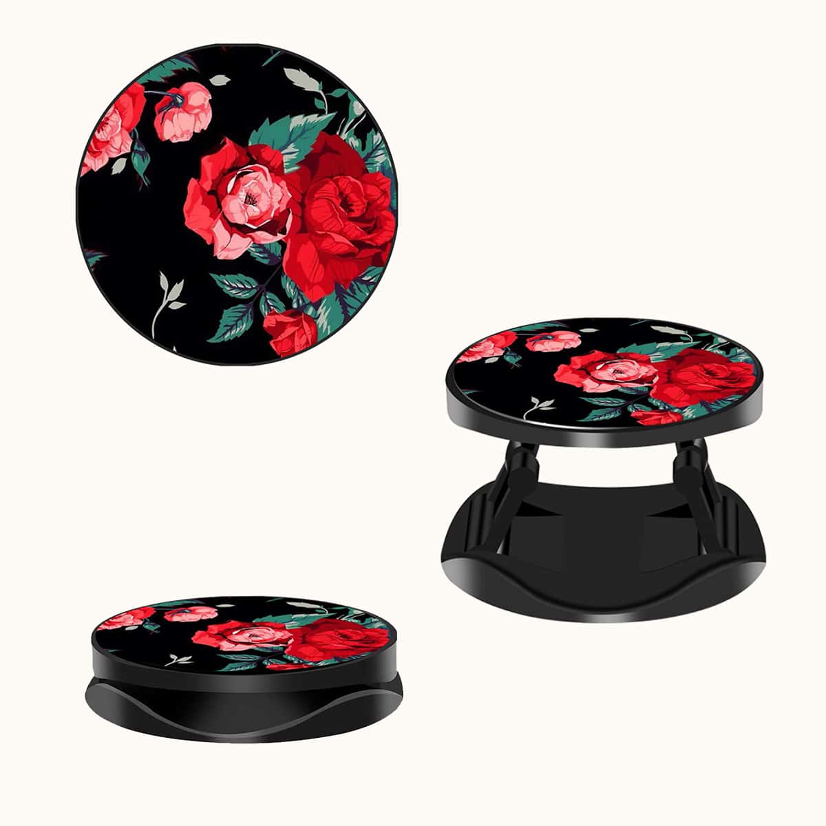 

Floral Phone Holder, Black