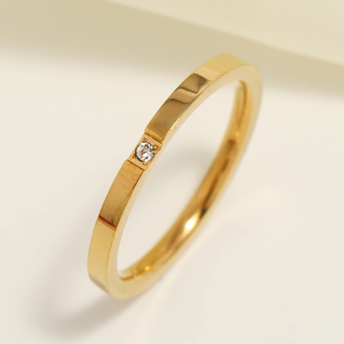 

1pc Rhinestone Decor Ring, Gold