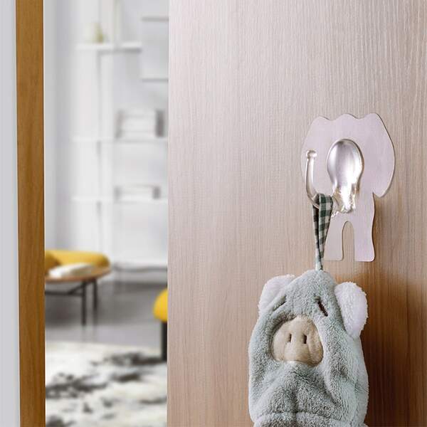 

1pc Elephant Shaped Wall Hook, Clear