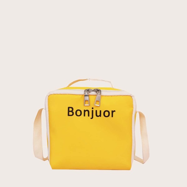 

Kids Letter Graphic Satchel Bag, Yellow