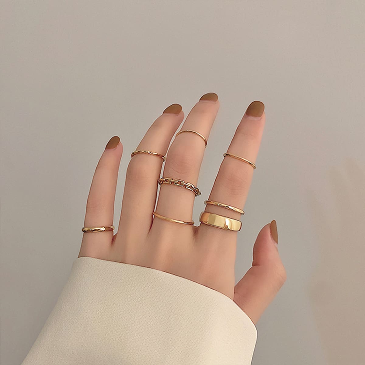 

7pcs Chain Ring, Gold