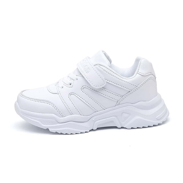 

Boys Letter Embossed Velcro Strap Sneakers, White