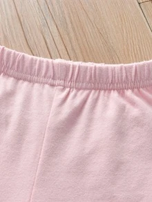 Niñitas Leggings panel con encaje con lazo delantero - Multicolor - Ver 3