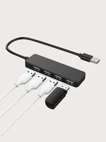 מפצל USB מרובע אחד - שחור - ראה 4
