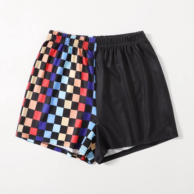 

Checkerboard Pocket Shorts, Multicolor