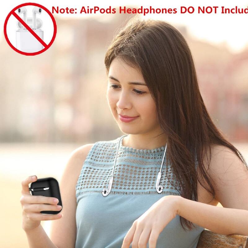 

1set Solid Earphone Case For AirPods, Black