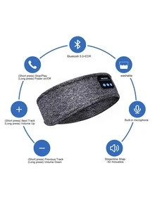 URIZONS Comfortable Music Headphones Wireless Sleeping Headband & Earbuds - TWS Sports Headband Music Sleep Earphones, Washable Sleeping Headsets With Built In Speakers Perfect For Workout/Running/Yoga/Side Sleepers - 深灰色 - 查看 4