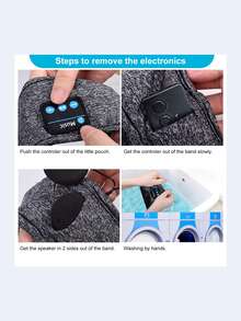 URIZONS Comfortable Music Headphones Wireless Sleeping Headband & Earbuds - TWS Sports Headband Music Sleep Earphones, Washable Sleeping Headsets With Built In Speakers Perfect For Workout/Running/Yoga/Side Sleepers - 深灰色 - 查看 6