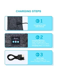 URIZONS Comfortable Music Headphones Wireless Sleeping Headband & Earbuds - TWS Sports Headband Music Sleep Earphones, Washable Sleeping Headsets With Built In Speakers Perfect For Workout/Running/Yoga/Side Sleepers - 深灰色 - 查看 7