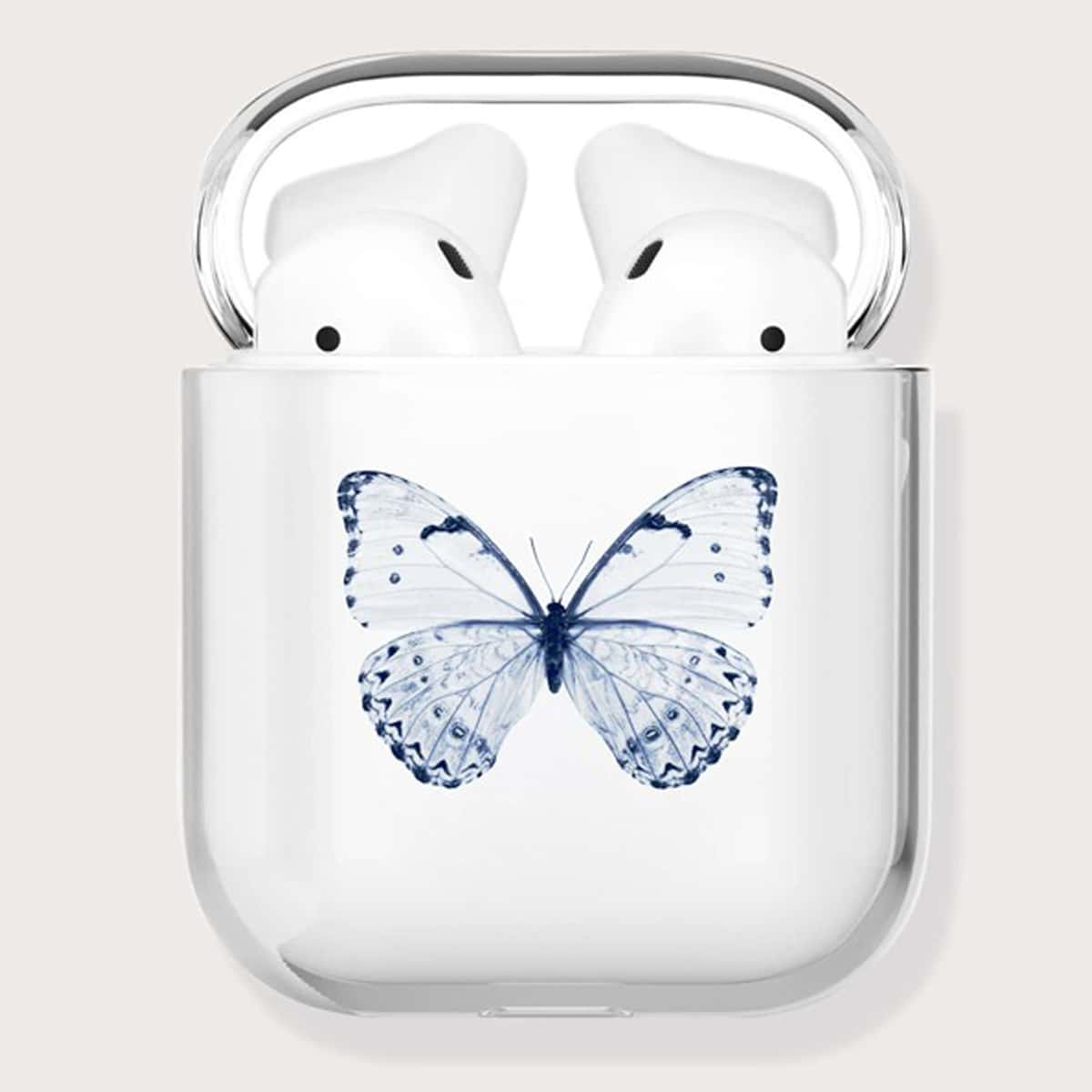 

Butterfly Earphone Case For AirPods, Baby blue clear