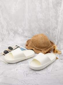 Minimalist Open Toe Slides - Beige - View 2