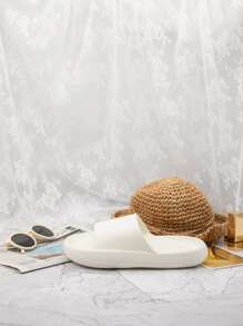 Minimalist Open Toe Slides - Beige - View 3