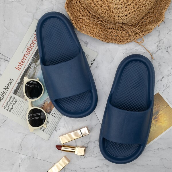 

Men Open Toe Non-slip Slippers, Navy blue