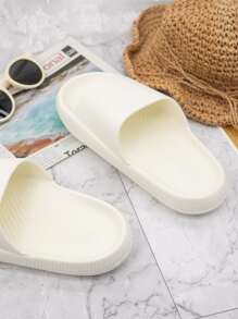 Minimalist Open Toe Slides - Beige - View 4