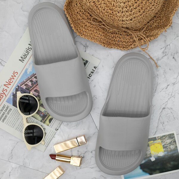 

Men Open Toe Minimalist Slippers, Grey