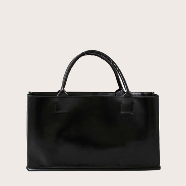 

Minimalist Double Handle Tote Bag, Black