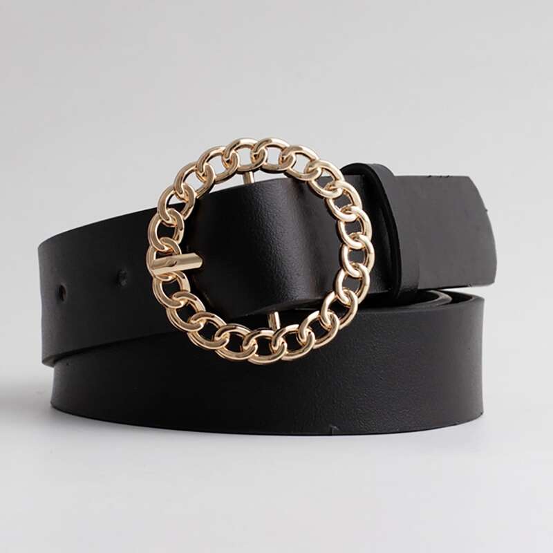 

Hollow Ring Buckle Belt, Black
