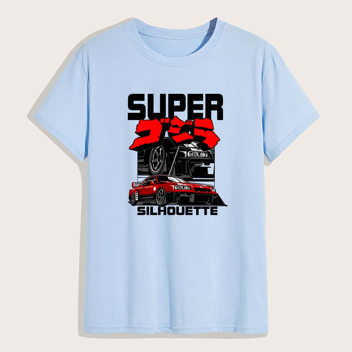

Guys Letter Car Graphic Tee, Baby blue