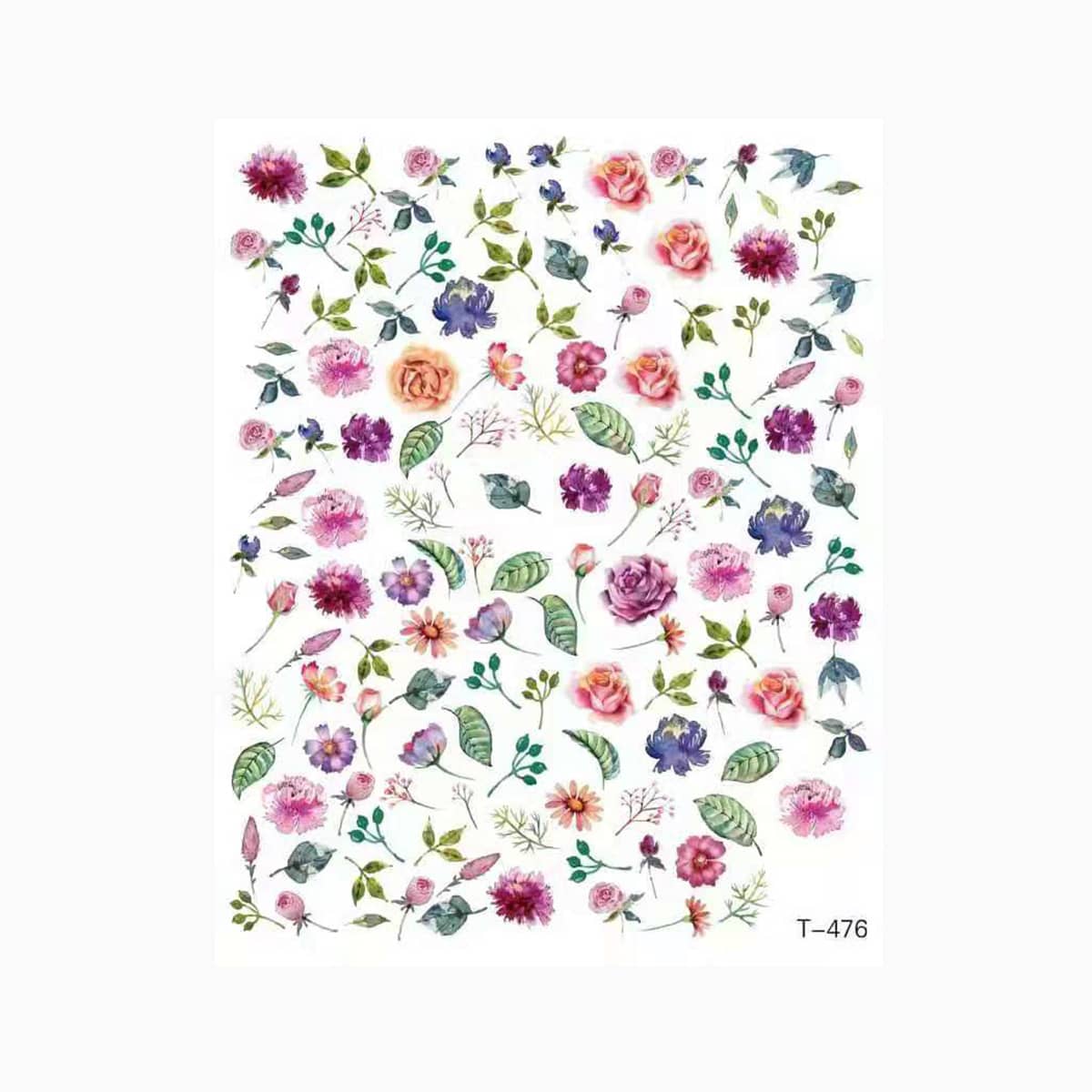 

1sheet Floral Nail Art Sticker, Multicolor