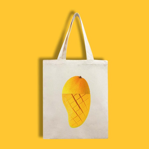 

Fruit Graphic Shopper Bag, Beige