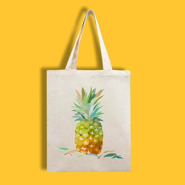 

Fruit Graphic Shopper Bag, Beige